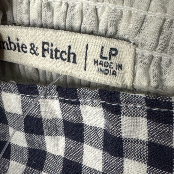 NWT Abercrombie & Fitch Navy Gingham Mini Dress | Size LP - Picture 5 of 6